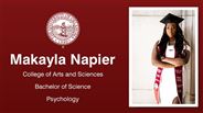Makayla Napier - College of Arts and Sciences - Bachelor of Science - Psychology
