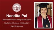Nandita Pai - Nandita Pai - Jeannine Rainbolt College of Education - Bachelor of Science in Education - Early Childhood