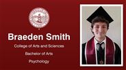 Braeden Smith - College of Arts and Sciences - Bachelor of Arts - Psychology