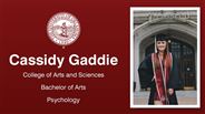 Cassidy Gaddie - College of Arts and Sciences - Bachelor of Arts - Psychology