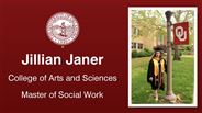 Jillian Janer - Jillian Janer - College of Arts and Sciences - Master of Social Work