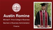 Austin Romine - Austin Romine - Michael F. Price College of Business - Bachelor of Business Administration - Finance