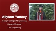 Allyson Yancey - Gallogly College of Engineering - Master of Science - Civil Engineering