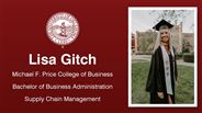 Lisa Gitch - Lisa Gitch - Michael F. Price College of Business - Bachelor of Business Administration - Supply Chain Management