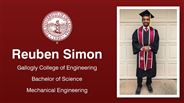 Reuben Simon - Gallogly College of Engineering - Bachelor of Science - Mechanical Engineering