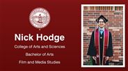 Nick Hodge - College of Arts and Sciences - Bachelor of Arts - Film and Media Studies