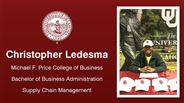 Christopher Ledesma - Michael F. Price College of Business - Bachelor of Business Administration - Supply Chain Management
