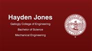 Hayden Jones - Gallogly College of Engineering - Bachelor of Science - Mechanical Engineering