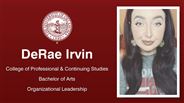 DeRae Irvin - College of Professional & Continuing Studies - Bachelor of Arts - Organizational Leadership