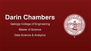 Darin Chambers - Gallogly College of Engineering - Master of Science - Data Science & Analytics