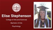 Elise Stephenson - College of Arts and Sciences - Bachelor of Arts - Psychology