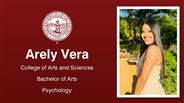 Arely Vera - College of Arts and Sciences - Bachelor of Arts - Psychology