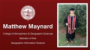 Matthew Maynard - College of Atmospheric & Geographic Sciences - Bachelor of Arts - Geographic Information Science