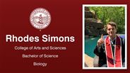 Rhodes Simons - College of Arts and Sciences - Bachelor of Science - Biology