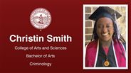 Christin Smith - College of Arts and Sciences - Bachelor of Arts - Criminology