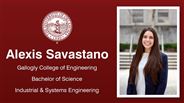 Alexis Savastano - Gallogly College of Engineering - Bachelor of Science - Industrial & Systems Engineering