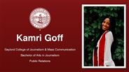 Kamri Goff - Gaylord College of Journalism & Mass Communication - Bachelor of Arts in Journalism - Public Relations