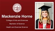 Mackenzie Horne - College of Arts and Sciences - Bachelor of Science - Health and Exercise Science