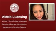 Alexis Luansing - Michael F. Price College of Business - Bachelor of Business Administration - Management Information Systems