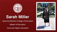 Sarah Miller - Jeannine Rainbolt College of Education - Master of Education - Adult and Higher Education