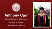 Anthony Carr - Gallogly College of Engineering - Bachelor of Science - Mechanical Engineering