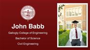 John Babb - Gallogly College of Engineering - Bachelor of Science - Civil Engineering