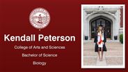 Kendall Peterson - College of Arts and Sciences - Bachelor of Science - Biology