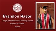 Brandon Rasor - College of Professional & Continuing Studies - Bachelor of Science - Aviation