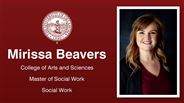 Mirissa Beavers - Mirissa Beavers - College of Arts and Sciences - Master of Social Work - Social Work