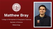 Matthew Bray - College of Atmospheric & Geographic Sciences - Bachelor of Science - Meteorology