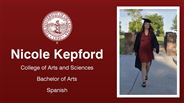 Nicole Kepford - College of Arts and Sciences - Bachelor of Arts - Spanish