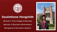 Soulinthone Hongchith - Michael F. Price College of Business - Bachelor of Business Administration - Management Information Systems
