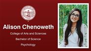 Alison Chenoweth - College of Arts and Sciences - Bachelor of Science - Psychology