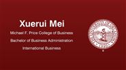 Xuerui Mei - Michael F. Price College of Business - Bachelor of Business Administration - International Business