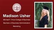 Madison Usher - Michael F. Price College of Business - Bachelor of Business Administration - Marketing