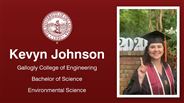 Kevyn Johnson - Kevyn Johnson - Gallogly College of Engineering - Bachelor of Science - Environmental Science