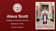 Alexa Scott - College of Arts and Sciences - Bachelor of Arts - Communication