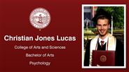 Christian Jones Lucas - College of Arts and Sciences - Bachelor of Arts - Psychology