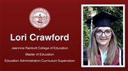 Lori Crawford - Jeannine Rainbolt College of Education - Master of Education - Education Administration:Curriculum Supervision