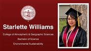 Starlette Williams - College of Atmospheric & Geographic Sciences - Bachelor of Science - Environmental Sustainability