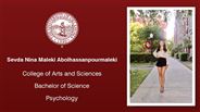 Sevda Nina Maleki Abolhassanpourmaleki - College of Arts and Sciences - Bachelor of Science - Psychology