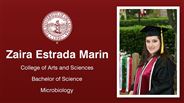 Zaira Estrada Marin - College of Arts and Sciences - Bachelor of Science - Microbiology