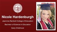 Nicole Hardenburgh - Nicole Hardenburgh - Jeannine Rainbolt College of Education - Bachelor of Science in Education - Early Childhood