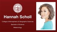 Hannah Scholl - College of Atmospheric & Geographic Sciences - Bachelor of Science - Meteorology
