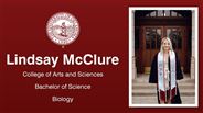 Lindsay McClure - College of Arts and Sciences - Bachelor of Science - Biology