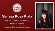 Melissa Rosa Plata - Gallogly College of Engineering - Master of Science - Industrial & Systems Engineering