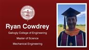 Ryan Cowdrey - Gallogly College of Engineering - Master of Science - Mechanical Engineering