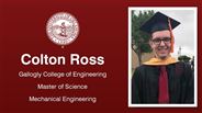 Colton Ross - Gallogly College of Engineering - Master of Science - Mechanical Engineering