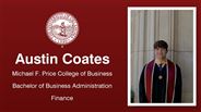 Austin Coates - Michael F. Price College of Business - Bachelor of Business Administration - Finance