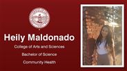 Heily Maldonado - College of Arts and Sciences - Bachelor of Science - Community Health